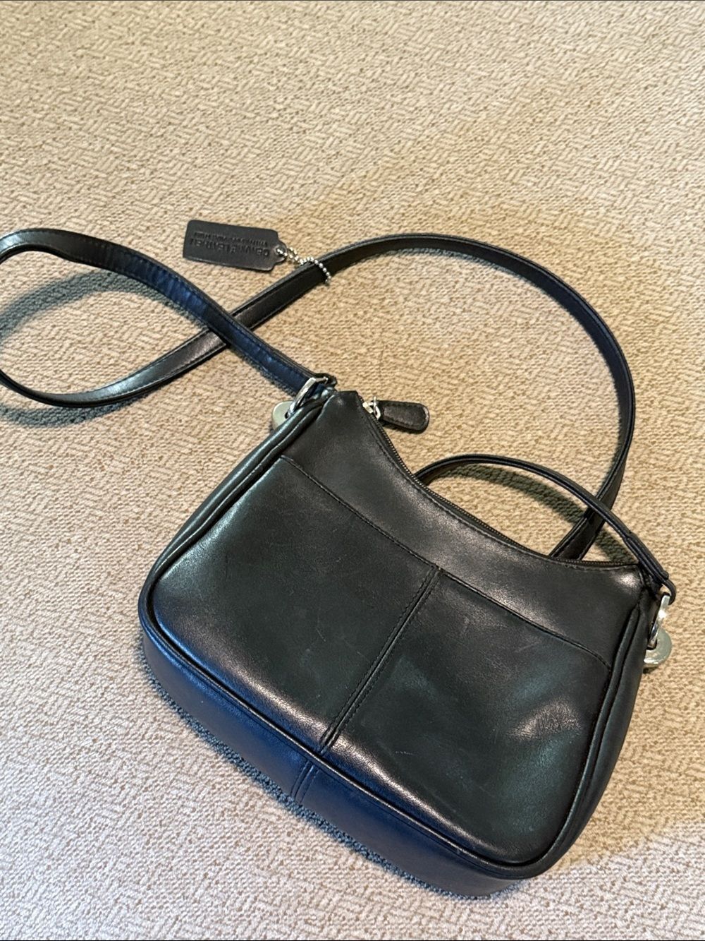 Worthington Black leather Crossbody purse bag